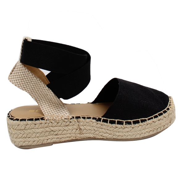 Size 7 Black Linen Crochet Elastic Ankle Wrap - Picture 3 of 5